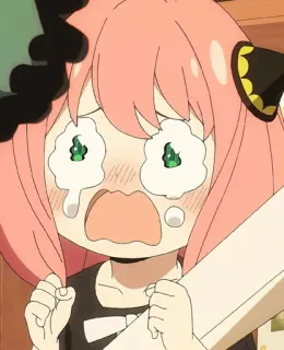 🥜 f6425d58 Anya Forger Spy x Family anime, spy x family, anya forger, menangis, kawaii, stiker telegram sticker