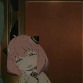 😪 22dec89b Anya аниме, девушка, розовые волосы, спит, милая telegram sticker