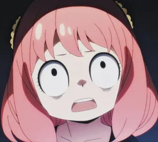 😨 2a3a270a Anya Forger Spy x Family 阿尼亚, 间谍过家家, 动漫, 粉色头发, 惊讶, 可爱 telegram sticker