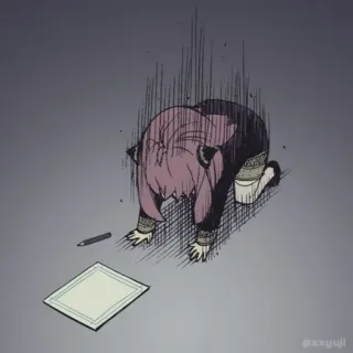 🌀 32b16e4a Anya Forger Spy x Family 动漫, 悲伤, 绘画, 卡通, 插画 telegram sticker