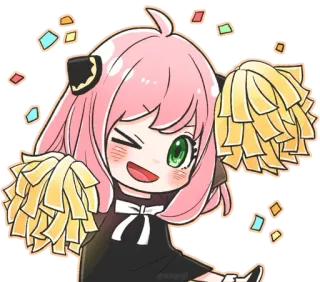 🥳 3a8f5e47 Anya Forger Spy x Family 动漫, 应援, 可爱, 卡通, 粉丝作品, 间谍过家家, 阿尼亚·福杰, 卡哇伊 telegram sticker