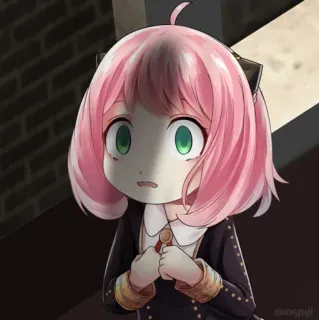 😨 46549fe9 Anya Forger Spy x Family 动漫, 间谍过家家, 阿尼亚·福杰, 可爱, 卡通, 女孩, 粉丝创作 telegram sticker