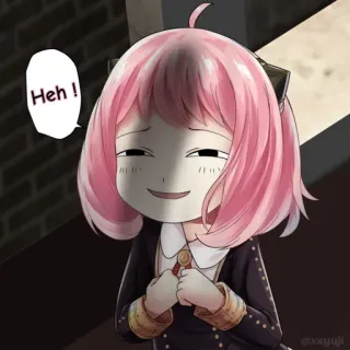 😈 56f6fdb6 Anya Forger Spy × Family Heh! 动漫, 阿尼亚, 间谍过家家, 嘿, 可爱, 女孩, 福杰 telegram sticker