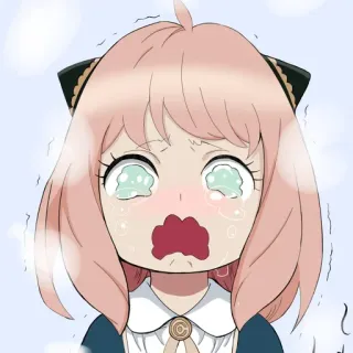 😭 5d3b4e6e Anya Forger Spy x Family 动漫, 卡通, 女孩, 哭泣, 阿尼亚, 间谍过家家, 粉丝艺术 telegram sticker