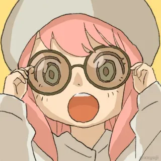 😲 8844d54e Anya Forger Spy x Family 阿尼亚, 间谍过家家, 动漫, 卡通, 眼镜, 可爱, 角色, 粉丝创作 telegram sticker