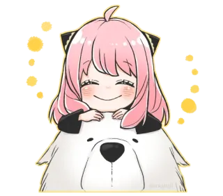 ☺️ e4d04aeb Anya Forger Spy x Family 动漫, 卡通, 可爱, 粉丝艺术, 间谍过家家, 阿尼亚·福杰 telegram sticker