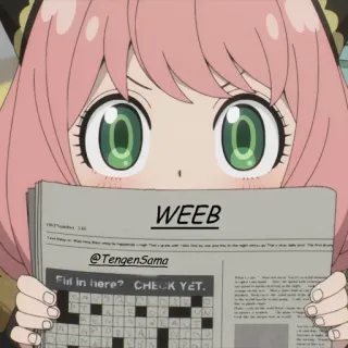 🆔 668aa6a8 Anya Forger Spy x Family WEEB 애니메이션, 만화, 오타쿠, 스파이 패밀리, 아냐 포저 telegram sticker