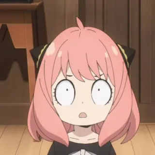 🥜 84073a82 Anya Forger Spy x Family 애니메이션, 스파이 패밀리, 아냐 포저, 충격, 놀람, 애니메이션 여자, 귀여운 telegram sticker