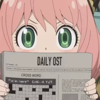 👀 4296ec60 Anya Forger Spy x Family DAILY OST Anime, Spy x Family, Anya Forger, Jornal, Palavras Cruzadas telegram sticker
