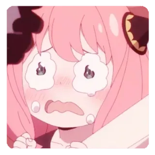 🍥 466a5ef9 Anya Forger Spy x Family Anya Forger, menangis, Anime, Spy x Family, sedih, Kartun, Karakter, Emosi whatsapp sticker