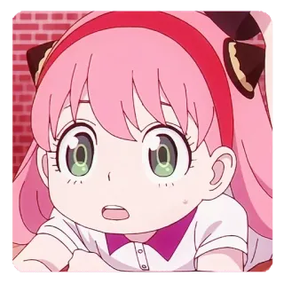 🍥 63dd92df Anya Forger Spy × Family Anya Forger, Spy × Family, anime, imut, kartun, rambut pink, karakter whatsapp sticker