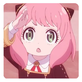 🍥 74f80180 Anya Forger Spy x Family Anime, Manga, Anya, Spy x Family, Karakter, Hormat whatsapp sticker