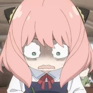 🍄 206ff51b Anya Forger Spy x Family 阿尼亚, 动漫, 间谍过家家, 卡通, 震惊, 担心 telegram sticker