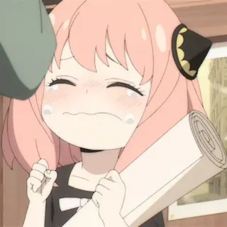 🍄 28ab82ee Anya Forger Spy x Family 动漫, 哭泣, 难过, 女孩, 粉色头发, 间谍过家家, 阿尼亚, 福杰 telegram sticker