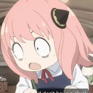 🍄 925fd1ee Anya Forger Spy × Family I don't have a clue! 阿尼亚, 间谍过家家, 动漫, 表情包, 卡通, 角色 telegram sticker