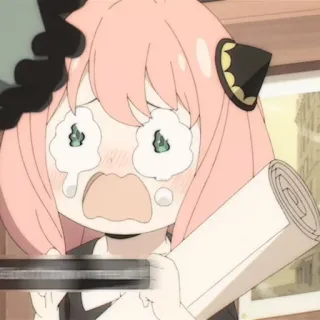 🍄 a01d95bd Anya Forger Spy x Family 动漫, 间谍过家家, 阿尼亚·福杰, 哭 telegram sticker