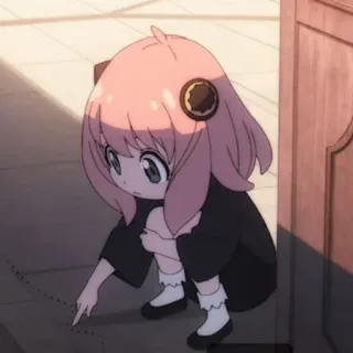 🍄 b52c7995 Anya Forger Spy x Family 动漫, 间谍过家家, 阿尼亚·福杰, 卡通, 角色, 孩子, 粉丝艺术 telegram sticker