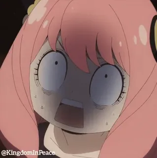 🎀 89452dc0 Anya Forger Spy x Family @KingdomInPeace 애니메이션, 스파이 패밀리, 아냐 포저, 충격, 무서움 telegram sticker