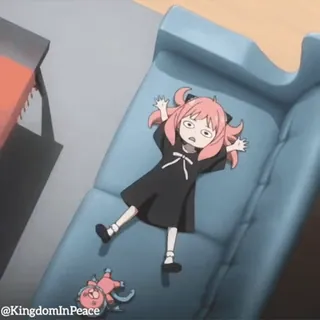 🎀 c4057dd0 Anya Forger Spy x Family @KingdomInPeace 애니메이션, 아이, 웃긴, 스파이 패밀리, 아냐 포저, 귀여운, 누워있는 telegram sticker