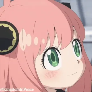 🎀 cb3a5d6e Anya Forger Spy x Family @KingdomInPeace 애니메이션, 스파이 패밀리, 아냐 포저, 스티커, 귀여운, 분홍 머리 telegram sticker