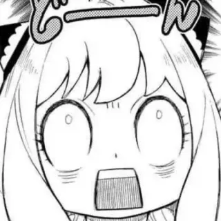 🥁 90c95634 Anya Forger Spy x Family どん Anya, Spy x Family, anime, manga, terkejut, kaget, imut, lucu telegram sticker