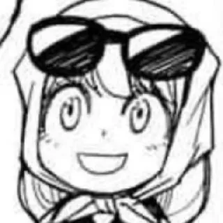 🥁 bbb4ae80 Anime, Manga, Karakter, Lucu, Kacamata hitam, Senyum telegram sticker