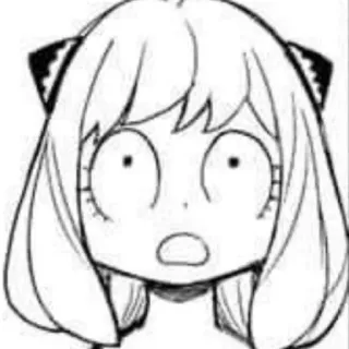 🥁 d8626e34 Anya Forger Spy x Family anya, spy x family, anime, terkejut, takut, karakter, gadis telegram sticker