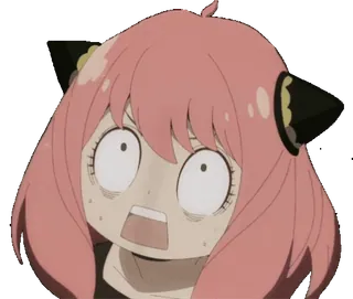 😱 29931843 Anya Forger Spy × Family Anya Forger, Spy Family, scioccata, anime, cartone animato, personaggio, faccia, reazione telegram sticker