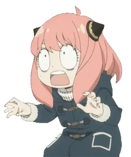 🫣 c73d4d28 Anya Forger Spy x Family anime, personaggio, ragazza, preoccupata, spaventata, anya forger, spy x family telegram sticker