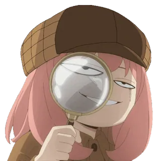 🧐 d96f4e53 Anya Forger Spy x Family Anime, Spy x Family, Anya Forger, Detective, Lente d'ingrandimento telegram sticker