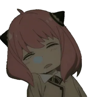 😪 e83a0685 Anya Forger Spy × Family Anime, Spy Family, Anya, Forger, Carino, Assonnato, Cartone animato telegram sticker