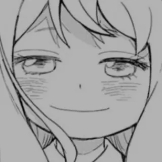 🎀 97242aa4 аниме девушка, самодовольное лицо, манга, милый, эскиз, искусство telegram sticker