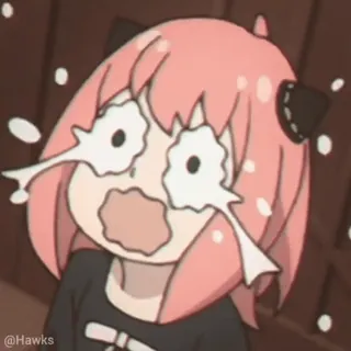 😭 1907d442 Anya Forger Spy x Family @Hawks anime, cartoni animati, spy x family, anya forger, pianto, fan art telegram sticker