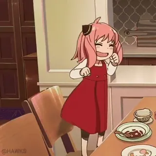 💃 604c403f Anya Spy x Family Anime, Personaggio, Carino, Divertente, Felice, Anya, Spy x Family telegram sticker