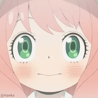 😳 6575b369 Anya Forger Spy x Family @Hawks Anya, Spy x Family, anime, carino, cartone animato, capelli rosa, occhi verdi, personaggio telegram sticker