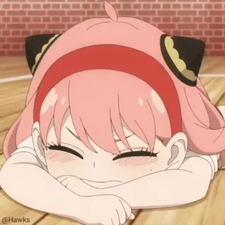 😖 90643c6a Anya Forger Spy x Family @Hawks Anime, Cartone animato, Spy x Family, Anya Forger, Sdraiato(a), Carino(a), Kawaii telegram sticker