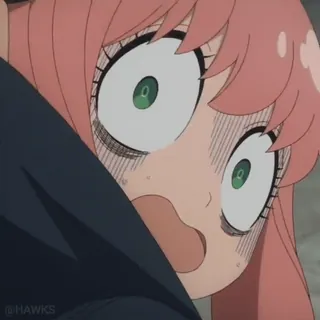 😰 9a19a128 Anya Forger Spy x Family Anime, Spy x Family, Anya Forger, scioccata, sorpresa, Sticker personaggio telegram sticker