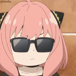 😎 aa2f4791 Anya Forger Spy x Family Anya, Spy x Family, Anime, Cartoni animati, Occhiali da sole, Figo telegram sticker