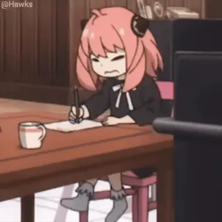 😖 f8a9bdfd Anya Spy x Family Anime, Spy x Family, Anya, carino, ragazza, scrittura, cartone animato telegram sticker