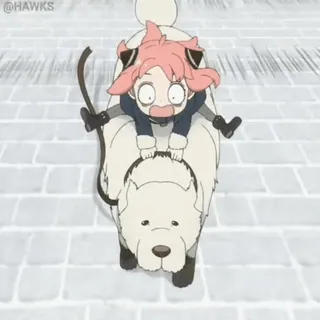 😨 ff64161d Anya Forger Spy x Family Anya Forger, Cane, Spy x Family, Anime, Bambino, Cartone animato, Cavalcata telegram sticker