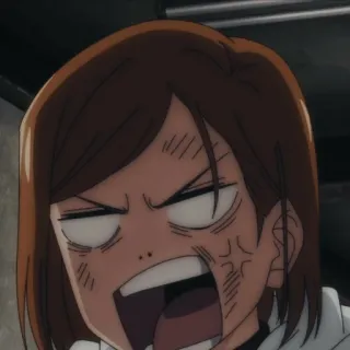 🔨 50e1ea09 Nobara Kugisaki Jujutsu Kaisen อนิเมะ, มังงะ, โกรธ, สีหน้า, รำคาญ whatsapp sticker