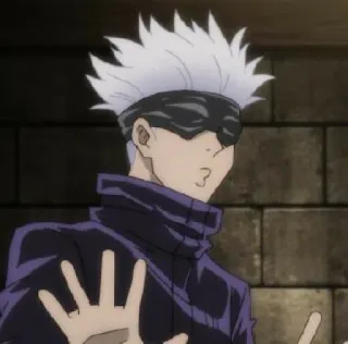 🥢 54008ed9 Satoru Gojo Jujutsu Kaisen อนิเมะ, พ่อมด, โกโจ, มหาเวทย์ผนึกมาร, ตัวละคร whatsapp sticker