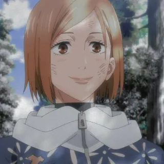 🔨 5f4fa86b Nobara Kugisaki Jujutsu Kaisen อนิเมะ, ยิ้ม, ผู้หญิง, โนบาระ, คุกิซากิ whatsapp sticker