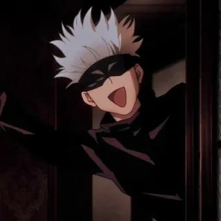 🥢 6c52e622 Satoru Gojo Jujutsu Kaisen อนิเมะ, โกโจ, ซาโตรุ, มหาเวทย์ผนึกมาร, ยิ้ม whatsapp sticker