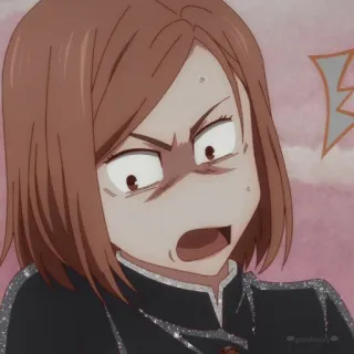 🔨 8281e495 Nobara Kugisaki Jujutsu Kaisen อนิเมะ, ผู้หญิง, โกรธ, มหาเวทย์ผนึกมาร, โนบาระ whatsapp sticker