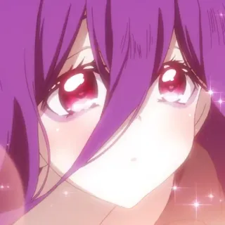 😷 5e6e03c7 anime, garota, cabelo roxo, olhos vermelhos telegram sticker