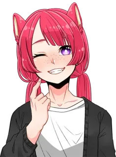 🥺 3a61ba2f Anime, Tai mèo, Nháy mắt, Tóc hồng, Phim hoạt hình, Cô gái, Dễ thương telegram sticker