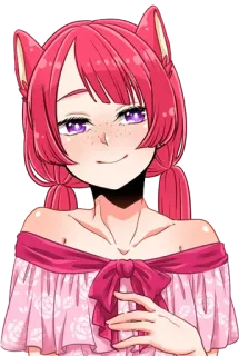 🥺 abbdbfd3 Anime, Girl mèo, Dễ thương, Manga, Nghệ thuật kỹ thuật số, Tóc hồng telegram sticker