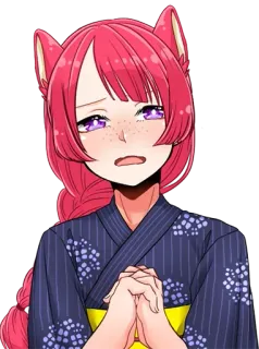 🥺 d57d0726 Anime, Manga, Tai mèo, Kimono, Đẫm lệ, Lo lắng telegram sticker