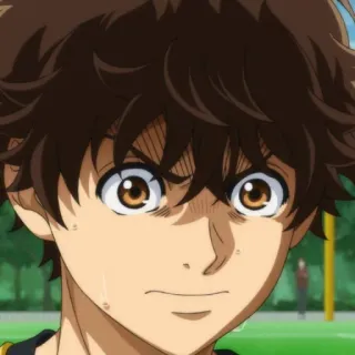 ⚽️ 32b615c9 アニメ, 心配, 茶髪, 男性 telegram sticker